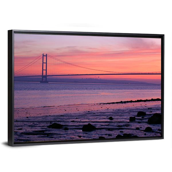 Warm Humber Bridge Canvas Wall Art-3 Horizontal-Gallery Wrap-25" x 16"-Tiaracle