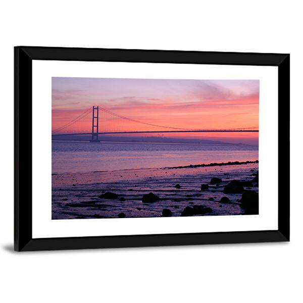 Warm Humber Bridge Canvas Wall Art-3 Horizontal-Gallery Wrap-25" x 16"-Tiaracle
