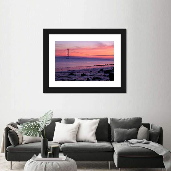 Warm Humber Bridge Canvas Wall Art-3 Horizontal-Gallery Wrap-25" x 16"-Tiaracle
