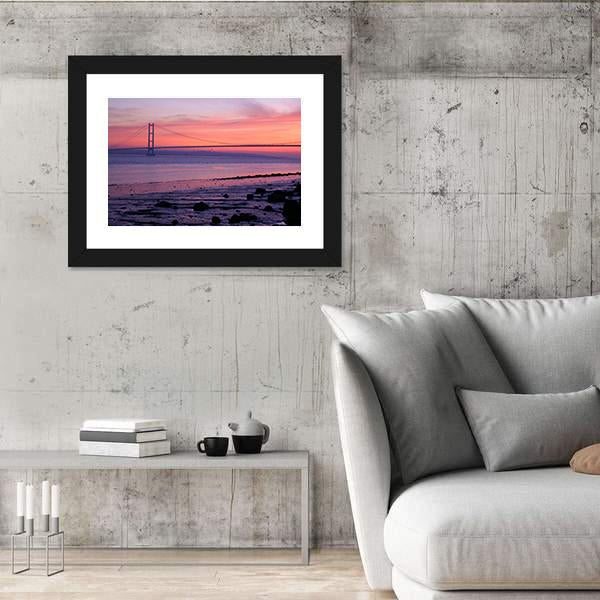 Warm Humber Bridge Canvas Wall Art-3 Horizontal-Gallery Wrap-25" x 16"-Tiaracle