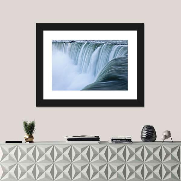 Water Over Niagara Falls Landscape Canvas Wall Art-1 Piece-Framed Print-20" x 16"-Tiaracle