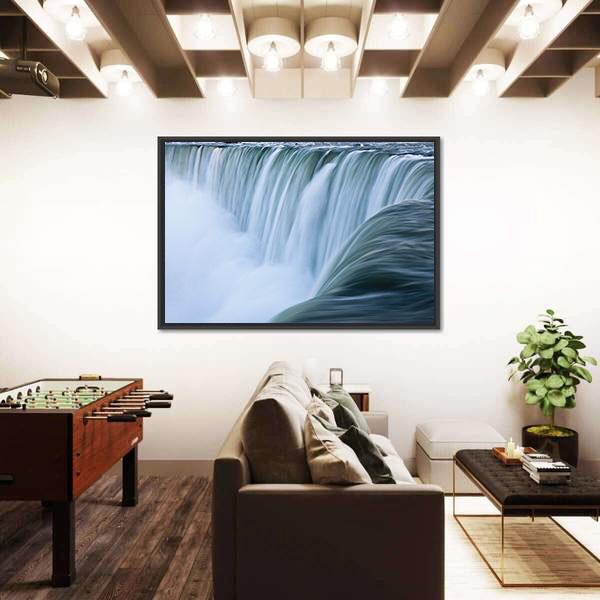 Water Over Niagara Falls Landscape Canvas Wall Art-3 Horizontal-Gallery Wrap-25" x 16"-Tiaracle