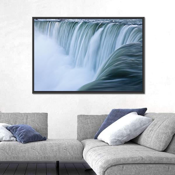 Water Over Niagara Falls Landscape Canvas Wall Art-3 Horizontal-Gallery Wrap-25" x 16"-Tiaracle