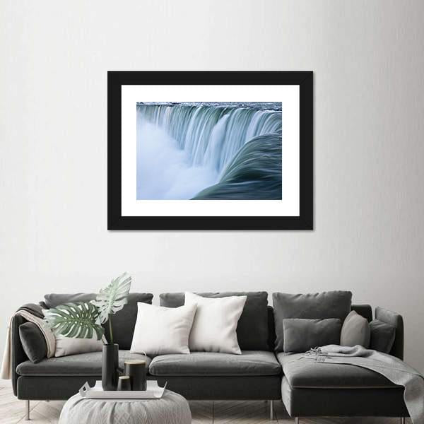 Water Over Niagara Falls Landscape Canvas Wall Art-3 Horizontal-Gallery Wrap-25" x 16"-Tiaracle