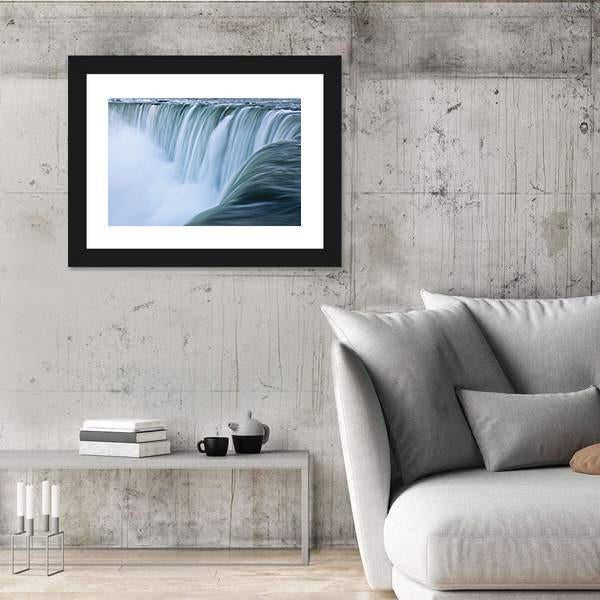 Water Over Niagara Falls Landscape Canvas Wall Art-3 Horizontal-Gallery Wrap-25" x 16"-Tiaracle