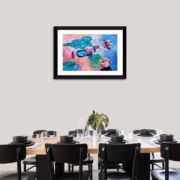 Watercolor Lilies Canvas Wall Art-3 Horizontal-Gallery Wrap-25" x 16"-Tiaracle