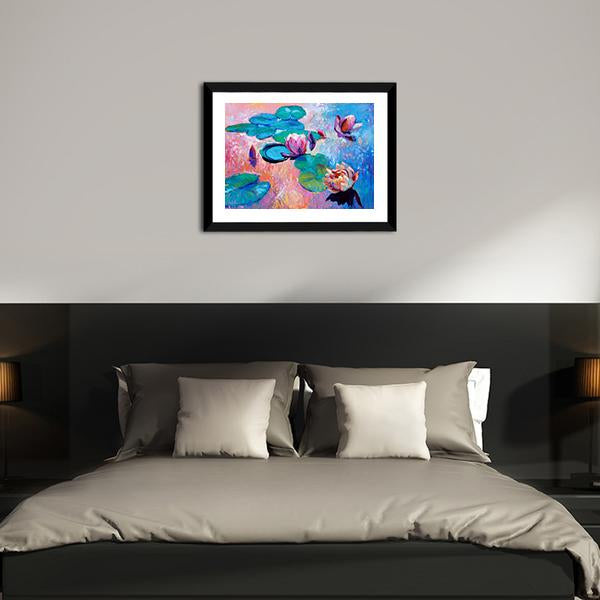 Watercolor Lilies Canvas Wall Art-3 Horizontal-Gallery Wrap-25" x 16"-Tiaracle