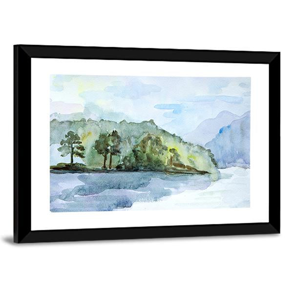 Watercolor Seascape Canvas Wall Art-3 Horizontal-Gallery Wrap-25" x 16"-Tiaracle