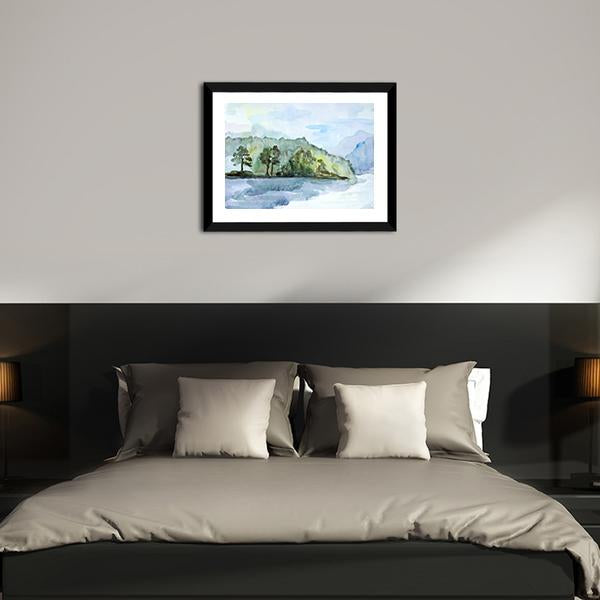 Watercolor Seascape Canvas Wall Art-3 Horizontal-Gallery Wrap-25" x 16"-Tiaracle