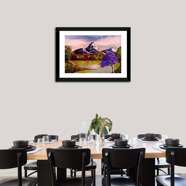 Watercolor Sketch Of Mountains Canvas Wall Art-3 Horizontal-Gallery Wrap-25" x 16"-Tiaracle