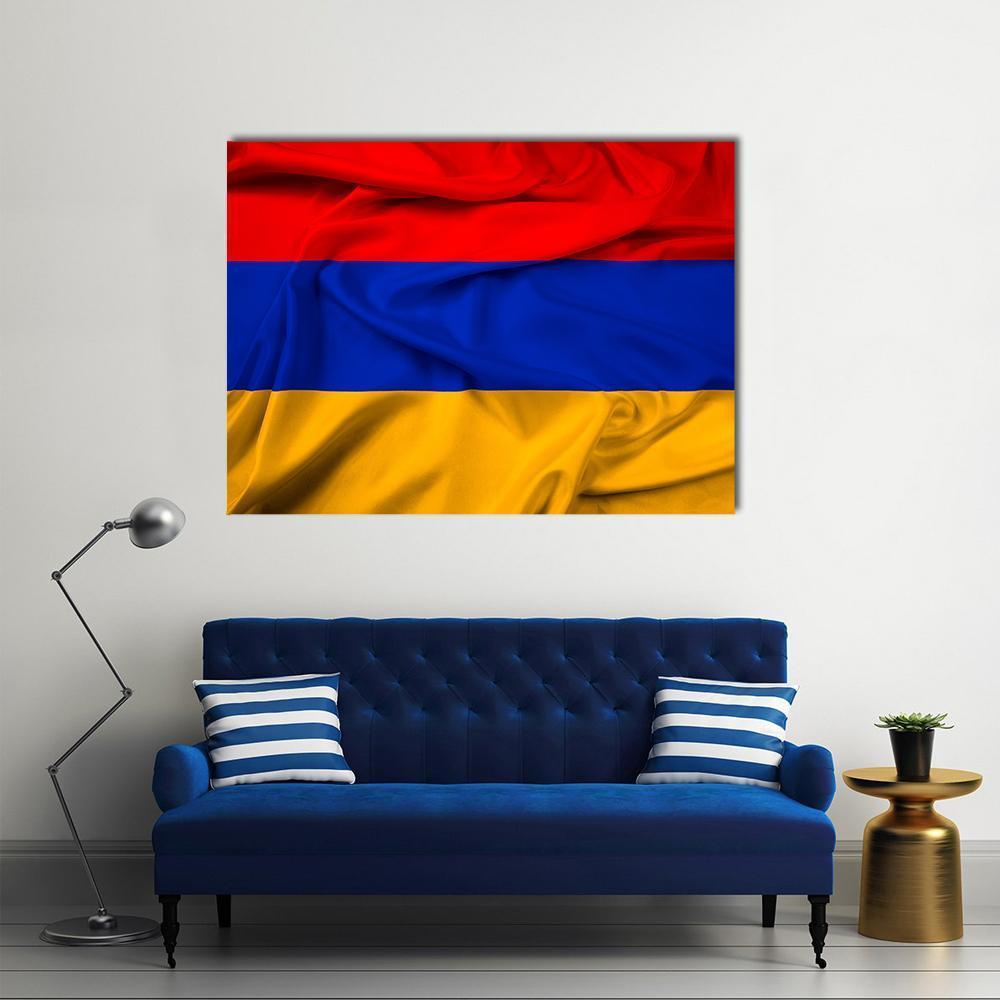 Waving Armenia Flag Canvas Wall Art-1 Piece-Gallery Wrap-48" x 32"-Tiaracle