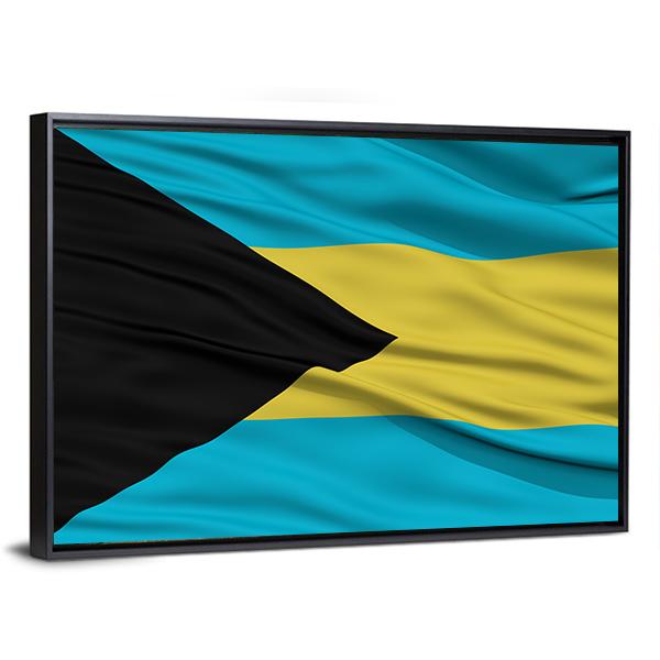 Waving Bahamas Flag Canvas Wall Art-3 Horizontal-Gallery Wrap-25" x 16"-Tiaracle