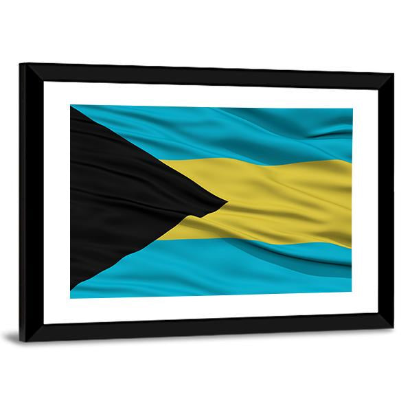 Waving Bahamas Flag Canvas Wall Art-3 Horizontal-Gallery Wrap-25" x 16"-Tiaracle