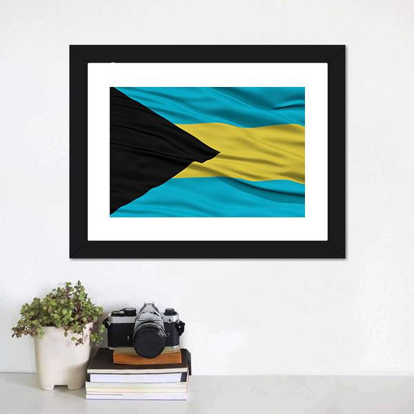Waving Bahamas Flag Canvas Wall Art-3 Horizontal-Gallery Wrap-25" x 16"-Tiaracle