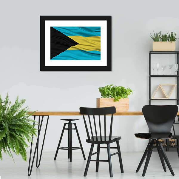 Waving Bahamas Flag Canvas Wall Art-3 Horizontal-Gallery Wrap-25" x 16"-Tiaracle