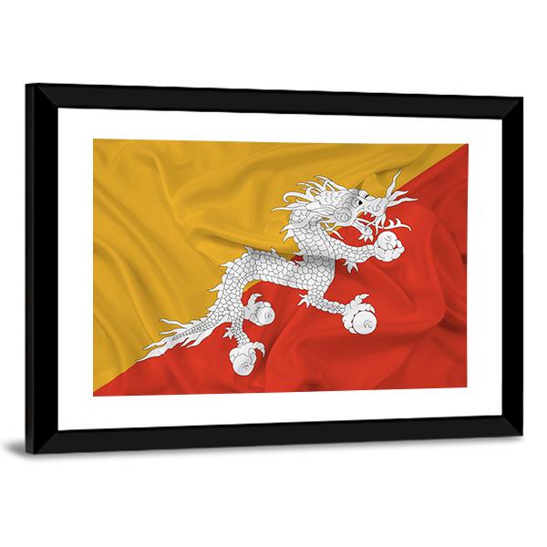 Waving Bhutan Flag Canvas Wall Art-3 Horizontal-Gallery Wrap-25" x 16"-Tiaracle