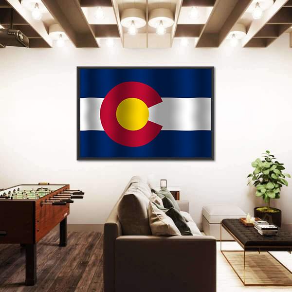 Waving Colorado State Flag Canvas Wall Art-3 Horizontal-Gallery Wrap-25" x 16"-Tiaracle
