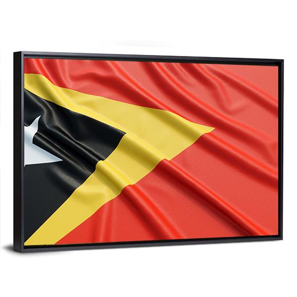 Waving East Timor Flag Canvas Wall Art-3 Horizontal-Gallery Wrap-25" x 16"-Tiaracle