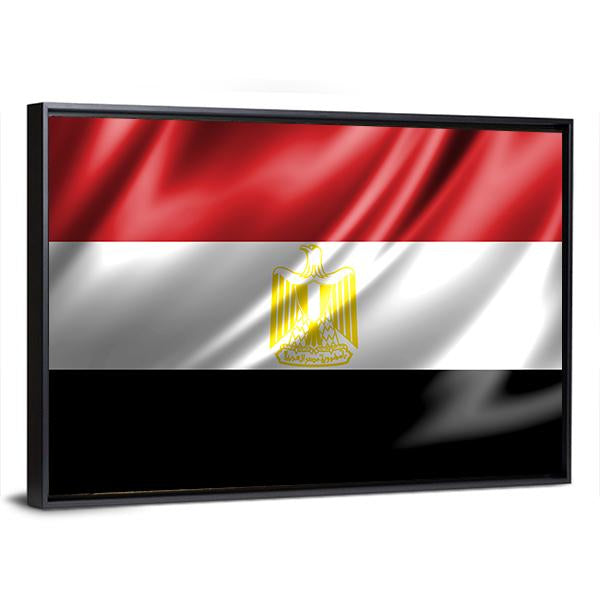 Waving Egypt Flag Canvas Wall Art-3 Horizontal-Gallery Wrap-25" x 16"-Tiaracle