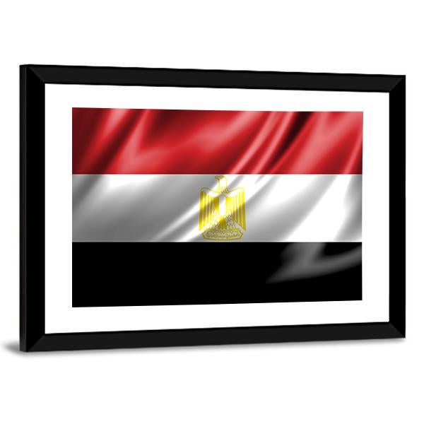 Waving Egypt Flag Canvas Wall Art-3 Horizontal-Gallery Wrap-25" x 16"-Tiaracle