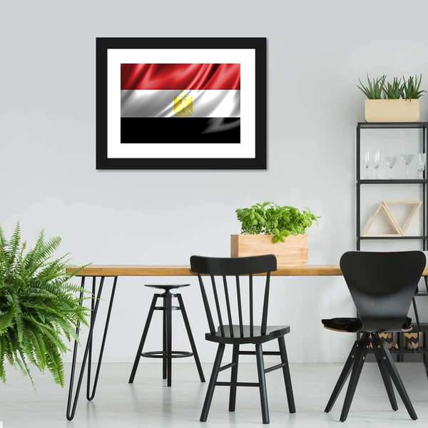 Waving Egypt Flag Canvas Wall Art-3 Horizontal-Gallery Wrap-25" x 16"-Tiaracle