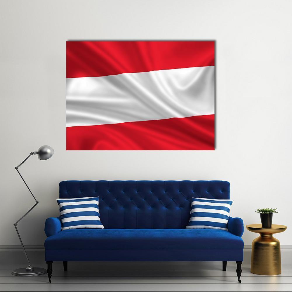 Waving Flag Of Austria Canvas Wall Art-1 Piece-Gallery Wrap-48" x 32"-Tiaracle