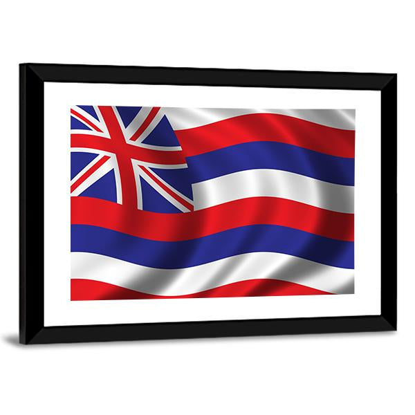 Waving Flag Of Hawaii Canvas Wall Art-3 Horizontal-Gallery Wrap-25" x 16"-Tiaracle