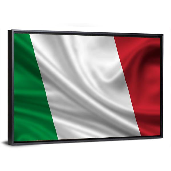 Waving Flag Of Italy Canvas Wall Art-3 Horizontal-Gallery Wrap-25" x 16"-Tiaracle