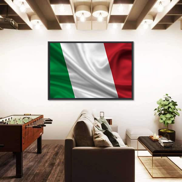 Waving Flag Of Italy Canvas Wall Art-3 Horizontal-Gallery Wrap-25" x 16"-Tiaracle