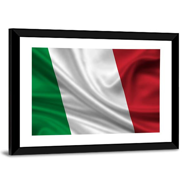 Waving Flag Of Italy Canvas Wall Art-3 Horizontal-Gallery Wrap-25" x 16"-Tiaracle