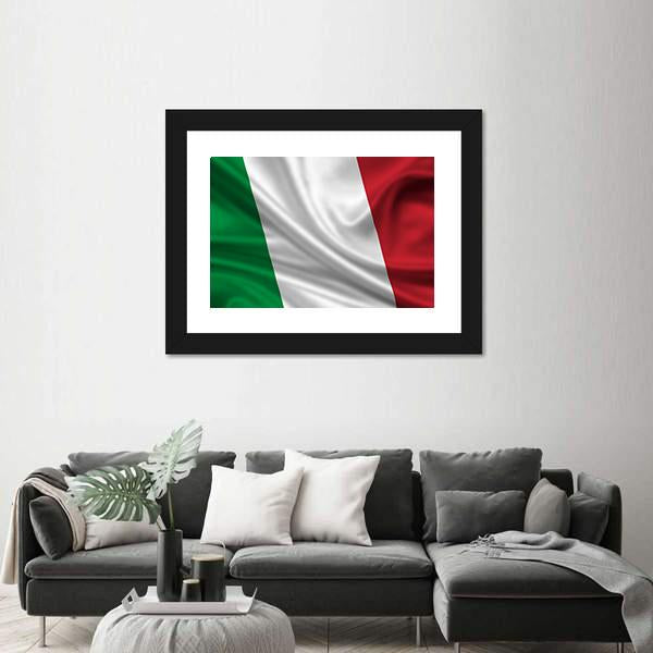 Waving Flag Of Italy Canvas Wall Art-3 Horizontal-Gallery Wrap-25" x 16"-Tiaracle