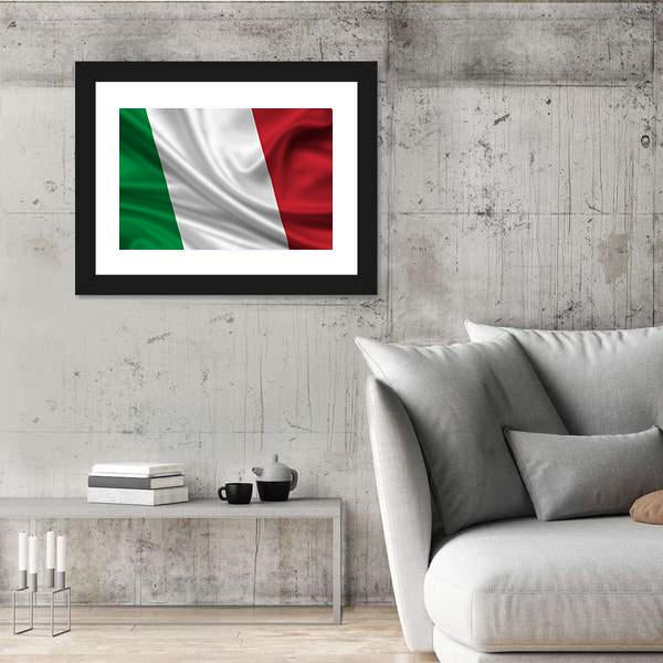 Waving Flag Of Italy Canvas Wall Art-3 Horizontal-Gallery Wrap-25" x 16"-Tiaracle