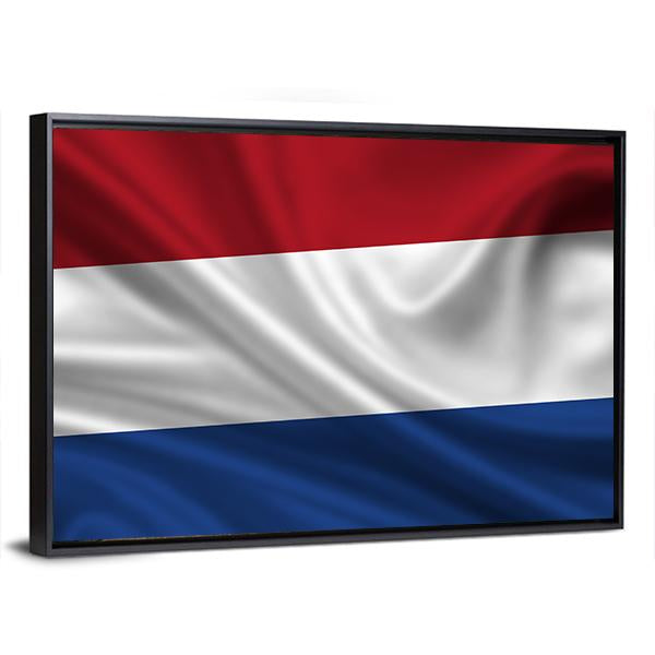 Waving Flag Of The Netherlands Canvas Wall Art-3 Horizontal-Gallery Wrap-25" x 16"-Tiaracle