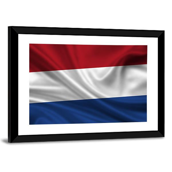 Waving Flag Of The Netherlands Canvas Wall Art-3 Horizontal-Gallery Wrap-25" x 16"-Tiaracle