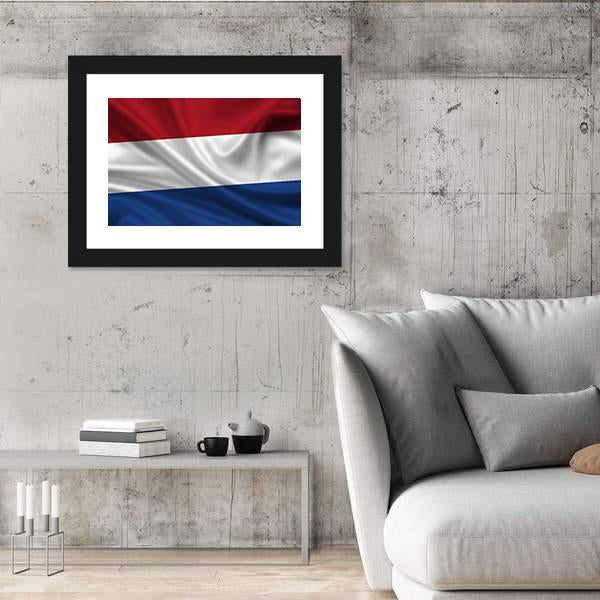 Waving Flag Of The Netherlands Canvas Wall Art-3 Horizontal-Gallery Wrap-25" x 16"-Tiaracle
