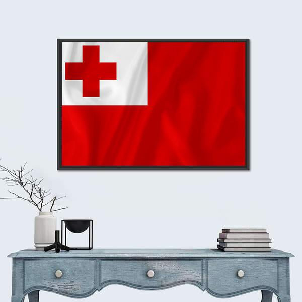 Tonga Flag Canvas Wall Art-3 Horizontal-Gallery Wrap-25" x 16"-Tiaracle