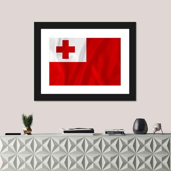 Tonga Flag Canvas Wall Art-3 Horizontal-Gallery Wrap-25" x 16"-Tiaracle