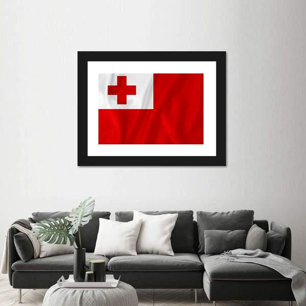 Tonga Flag Canvas Wall Art-1 Piece-Framed Print-20" x 16"-Tiaracle