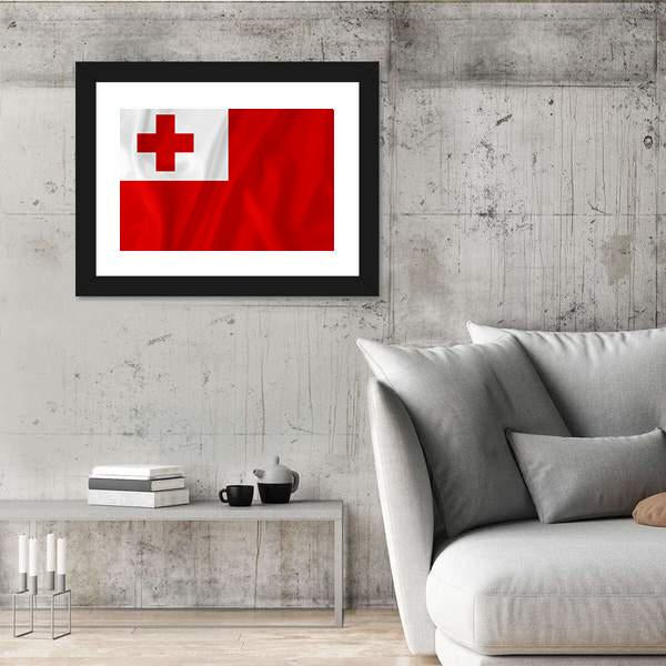 Tonga Flag Canvas Wall Art-3 Horizontal-Gallery Wrap-25" x 16"-Tiaracle