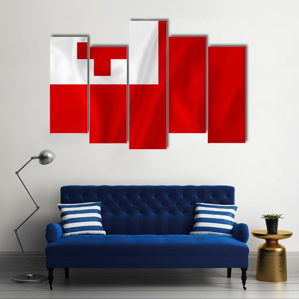 Tonga Flag Canvas Wall Art-5 Pop-Gallery Wrap-47" x 32"-Tiaracle