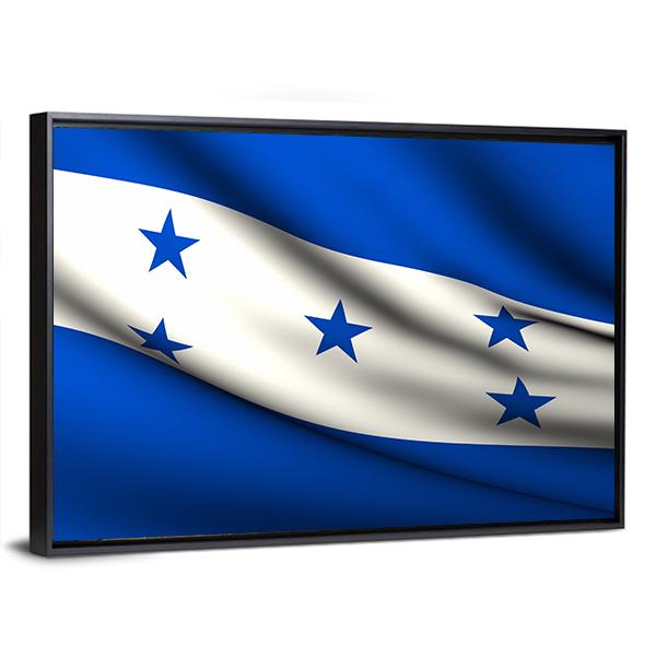 Waving Honduras Flag Canvas Wall Art-3 Horizontal-Gallery Wrap-25" x 16"-Tiaracle