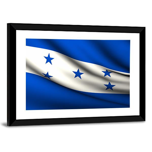 Waving Honduras Flag Canvas Wall Art-3 Horizontal-Gallery Wrap-25" x 16"-Tiaracle