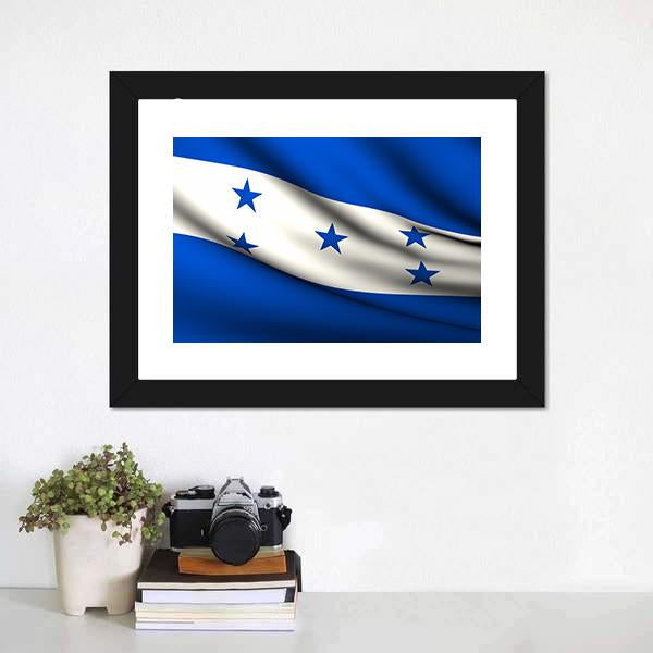 Waving Honduras Flag Canvas Wall Art-1 Piece-Framed Print-20" x 16"-Tiaracle