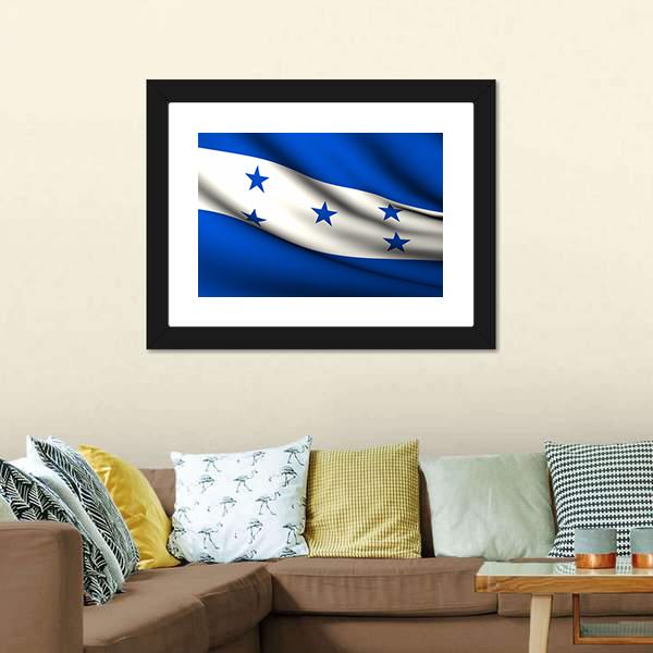 Waving Honduras Flag Canvas Wall Art-3 Horizontal-Gallery Wrap-25" x 16"-Tiaracle