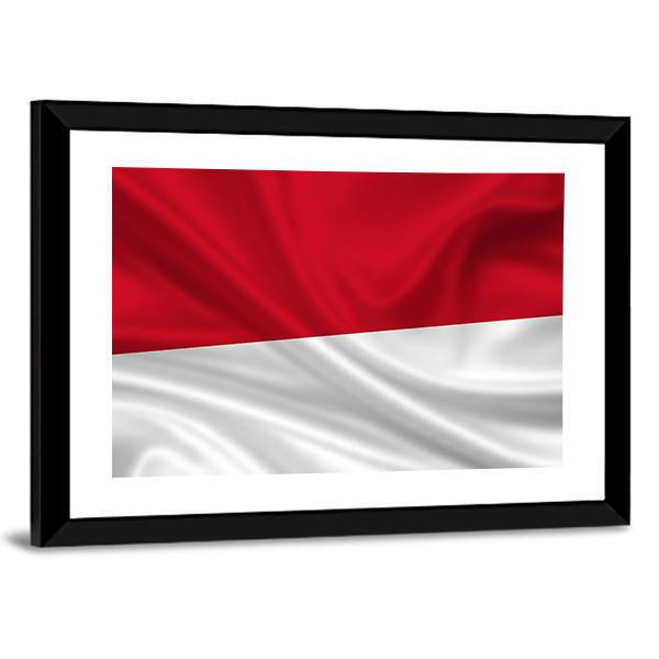 Waving Indonesia Flag Canvas Wall Art-3 Horizontal-Gallery Wrap-25" x 16"-Tiaracle