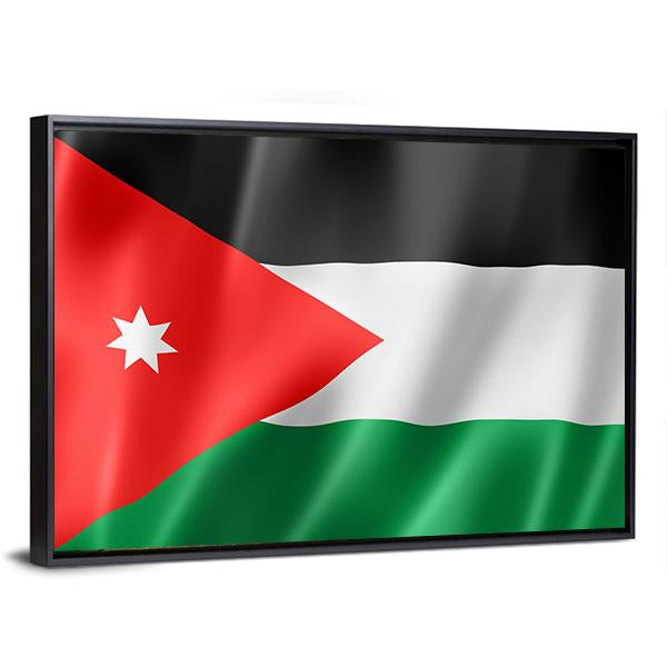 Waving Jordan Flag Canvas Wall Art-3 Horizontal-Gallery Wrap-25" x 16"-Tiaracle