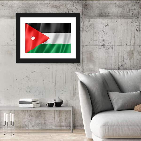 Waving Jordan Flag Canvas Wall Art-3 Horizontal-Gallery Wrap-25" x 16"-Tiaracle