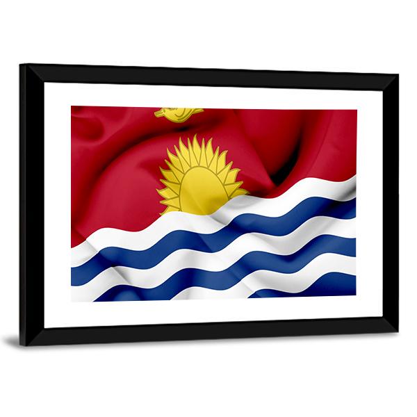 Waving Kiribati Flag Canvas Wall Art-3 Horizontal-Gallery Wrap-25" x 16"-Tiaracle