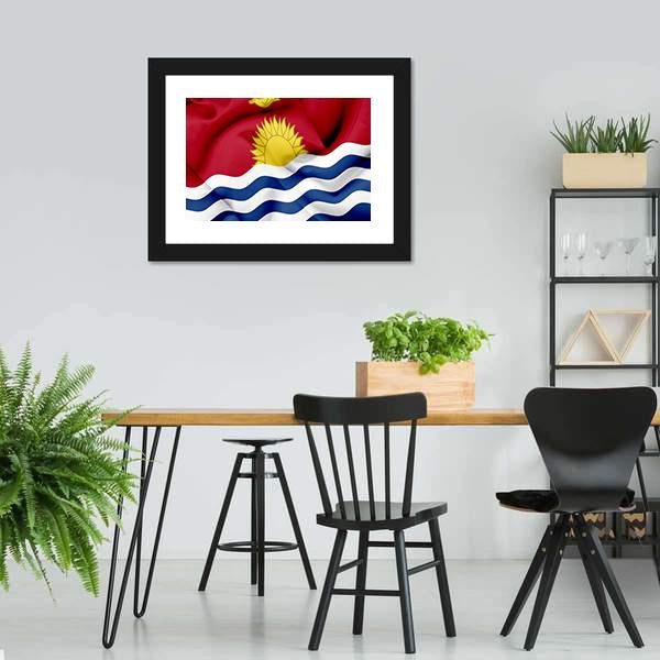 Waving Kiribati Flag Canvas Wall Art-3 Horizontal-Gallery Wrap-25" x 16"-Tiaracle