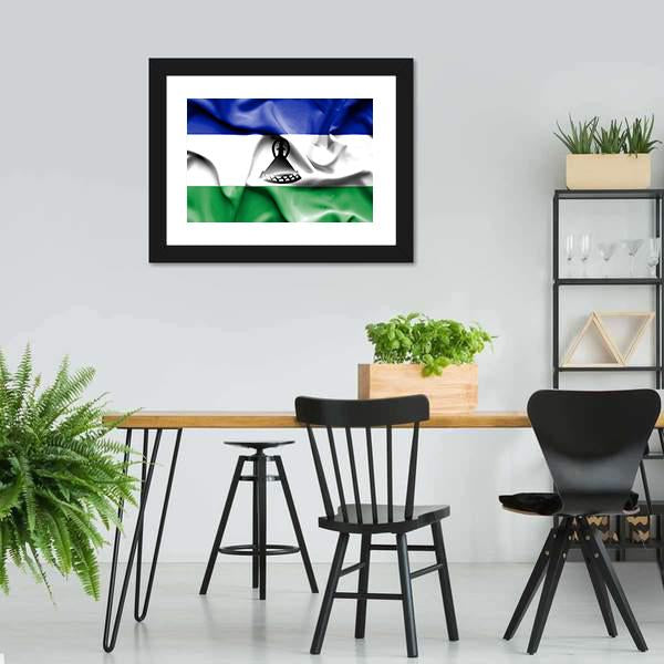 Waving Lesotho Flag Canvas Wall Art-3 Horizontal-Gallery Wrap-25" x 16"-Tiaracle